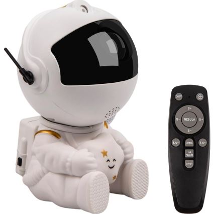 LED børneprojektor 230V astronaut 12,5 cm + fjernbetjening