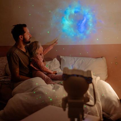 Retlux - LED børneprojektor 230V astronaut 23,3 cm + fjernbetjening