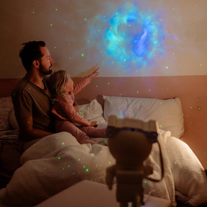 Retlux - LED børneprojektor 230V astronaut 23,3 cm + fjernbetjening