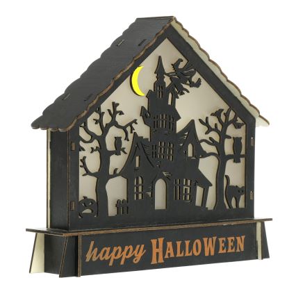 LED Dekoration HALLOWEEN LED/2xAA/flerfarvet hjemsøgt hus