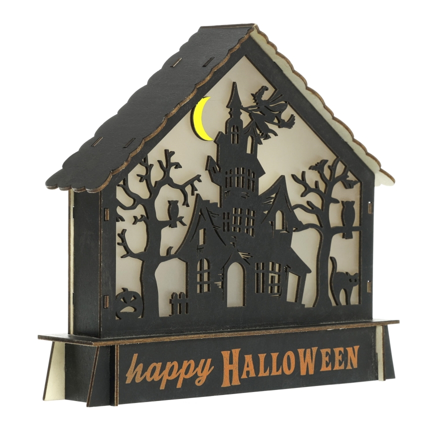 LED Dekoration HALLOWEEN LED/2xAA/flerfarvet hjemsøgt hus