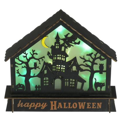 LED Dekoration HALLOWEEN LED/2xAA/flerfarvet hjemsøgt hus