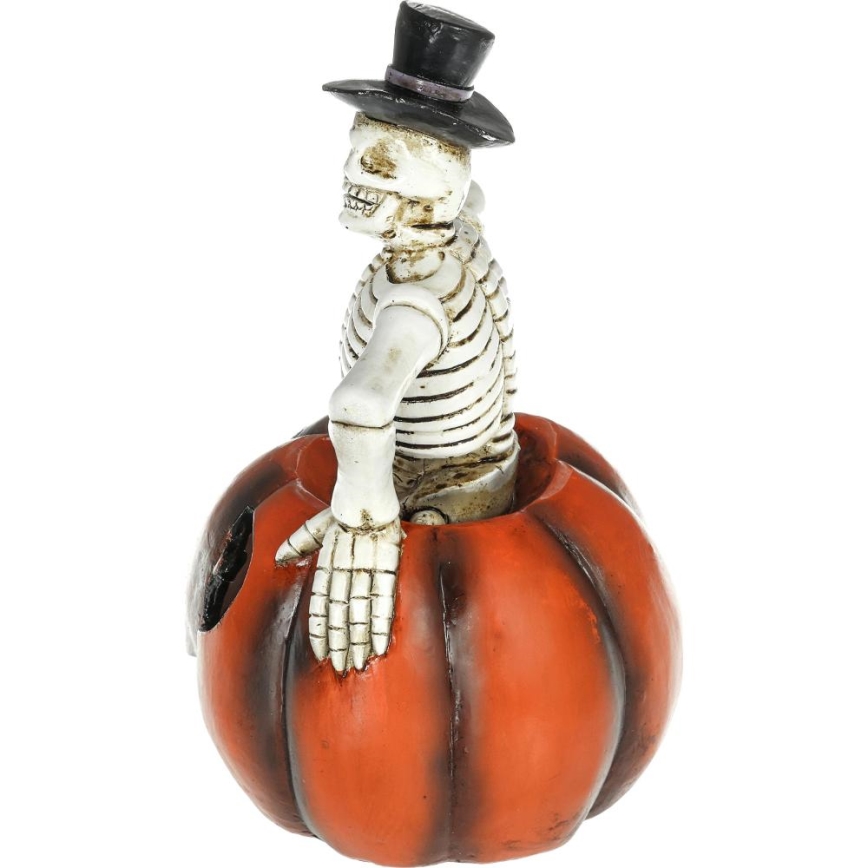LED dekoration HALLOWEEN LED/2xLR44/varm hvid skelet i græskar resin