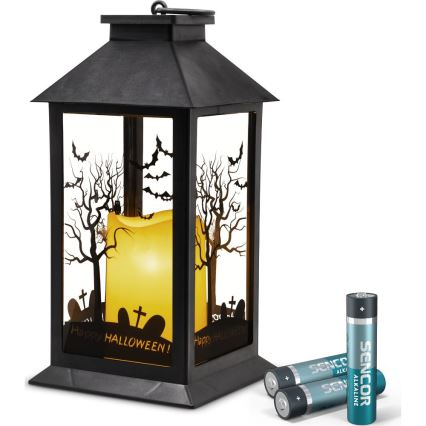 LED Dekoration HALLOWEEN LED/3xAAA/varm hvid lanterne