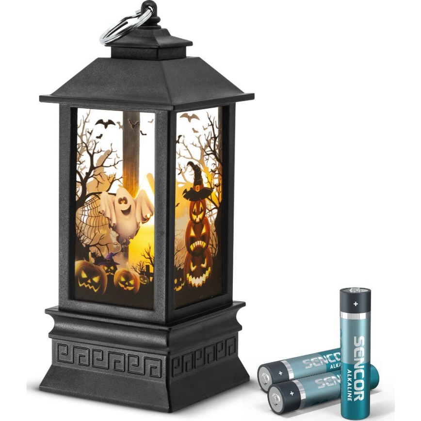 LED Dekoration HALLOWEEN LED/3xAAA/varm hvid lanterne med græskar