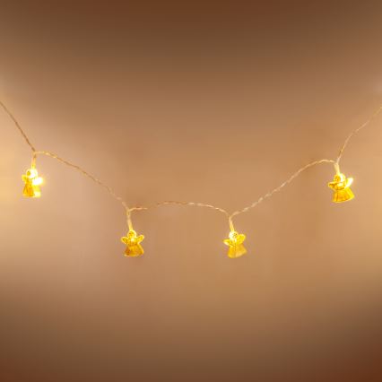 LED lyskæde 10xLED/2xAA 1,65m varm hvid