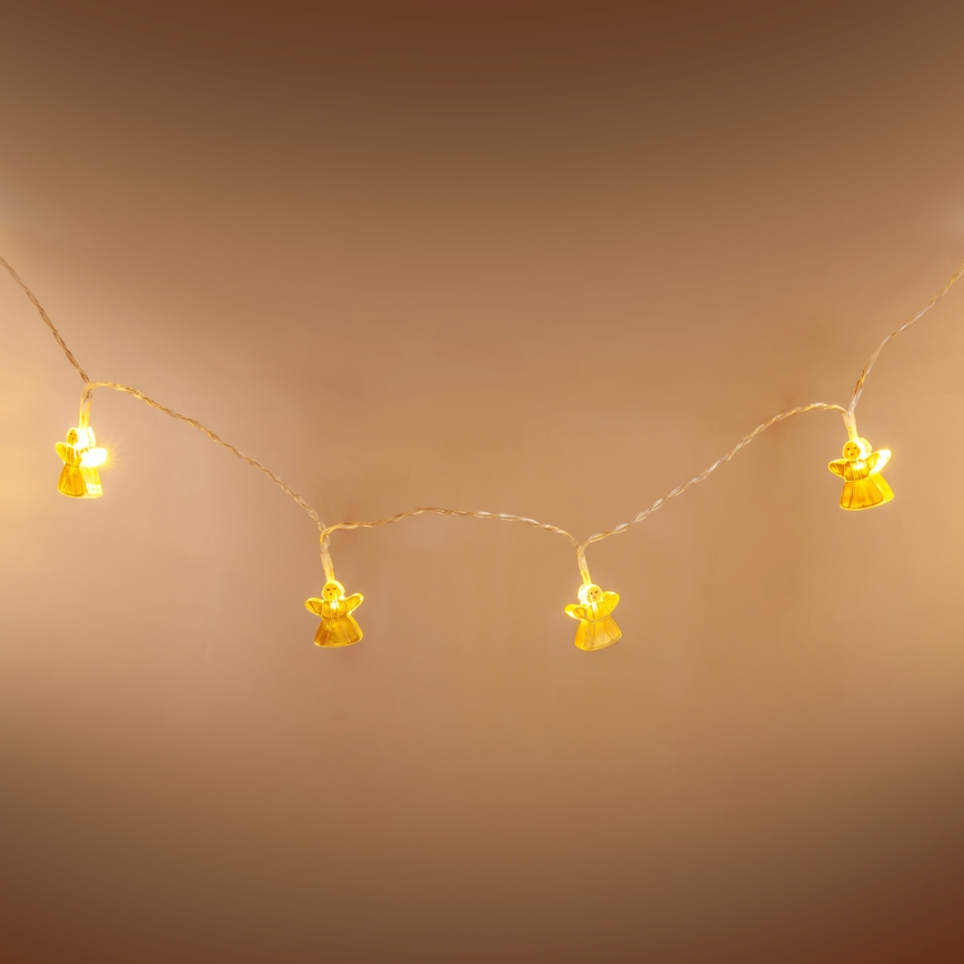 LED lyskæde 10xLED/2xAA 1,65m varm hvid