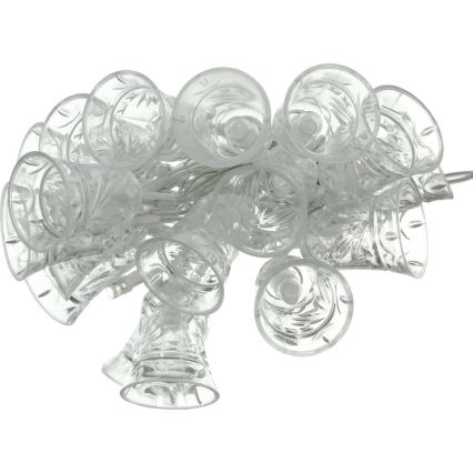 LED julelyskæde 20xLED/3xAA/varm hvid 2,2m bjæller