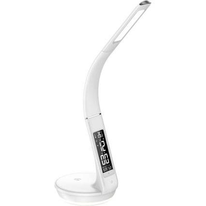 LED bordlampe m. trådløs opladning dæmpbar Qi 5W og display LED/6W/230V/1xCR2032 3000/4000/6000K hvid