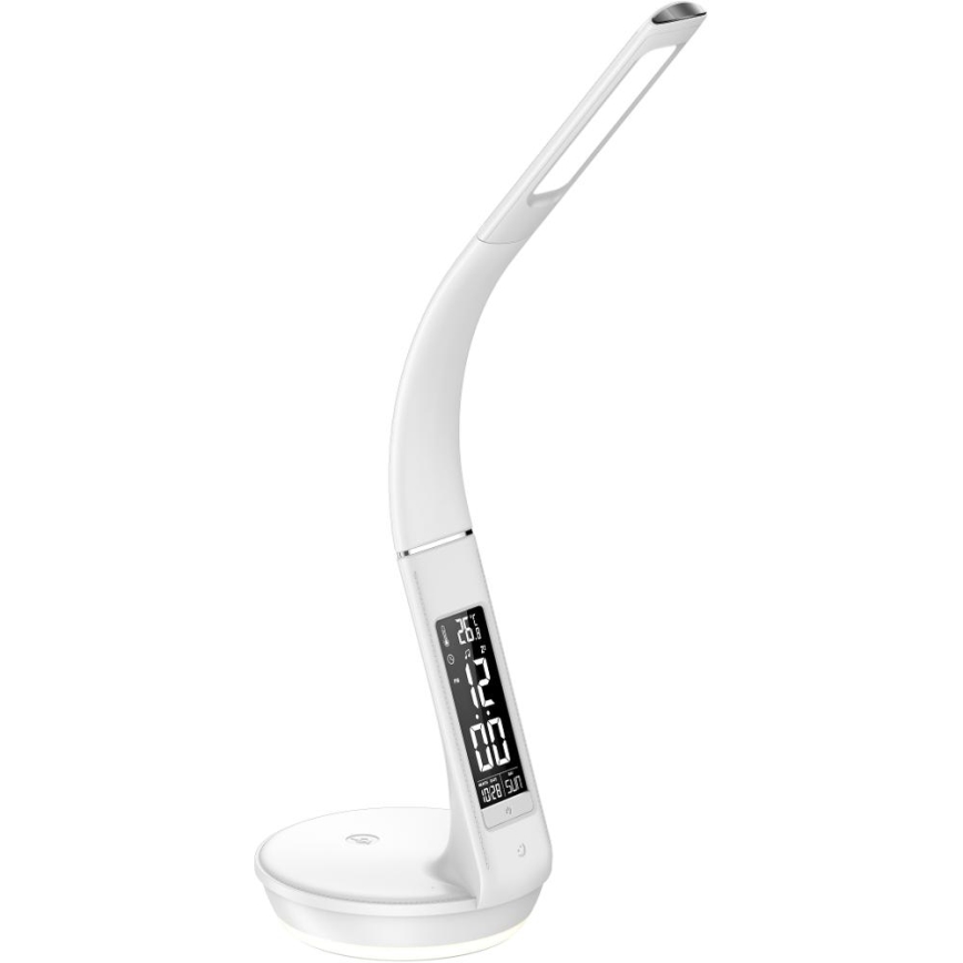 LED bordlampe m. trådløs opladning dæmpbar Qi 5W og display LED/6W/230V 3000/4000/6000K hvid