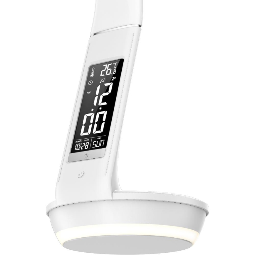 LED bordlampe m. trådløs opladning dæmpbar Qi 5W og display LED/6W/230V 3000/4000/6000K hvid