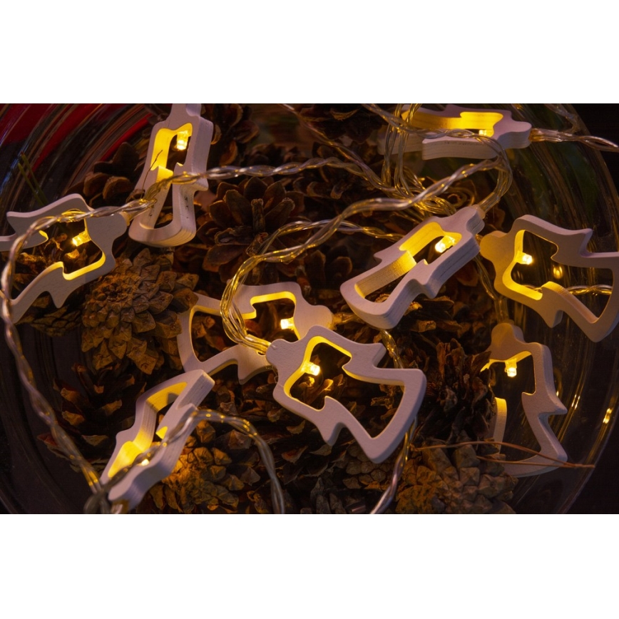 LED lyskæde 10xLED/2xAA 1,8 m varm hvid