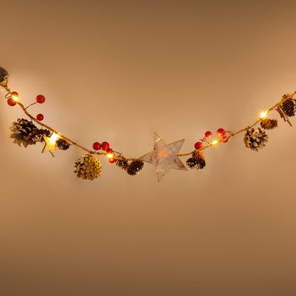 LED  lyskæde 10xLED/3xAA 2,5m varm hvid