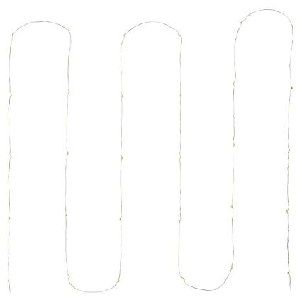 LED-lyskæde 30xLED/3xAA 3,3m varm hvid