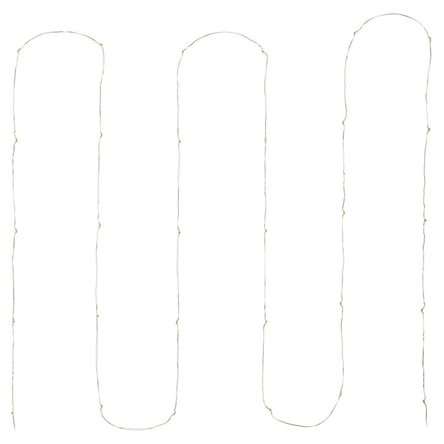 LED-lyskæde 30xLED/3xAA 3,3m varm hvid