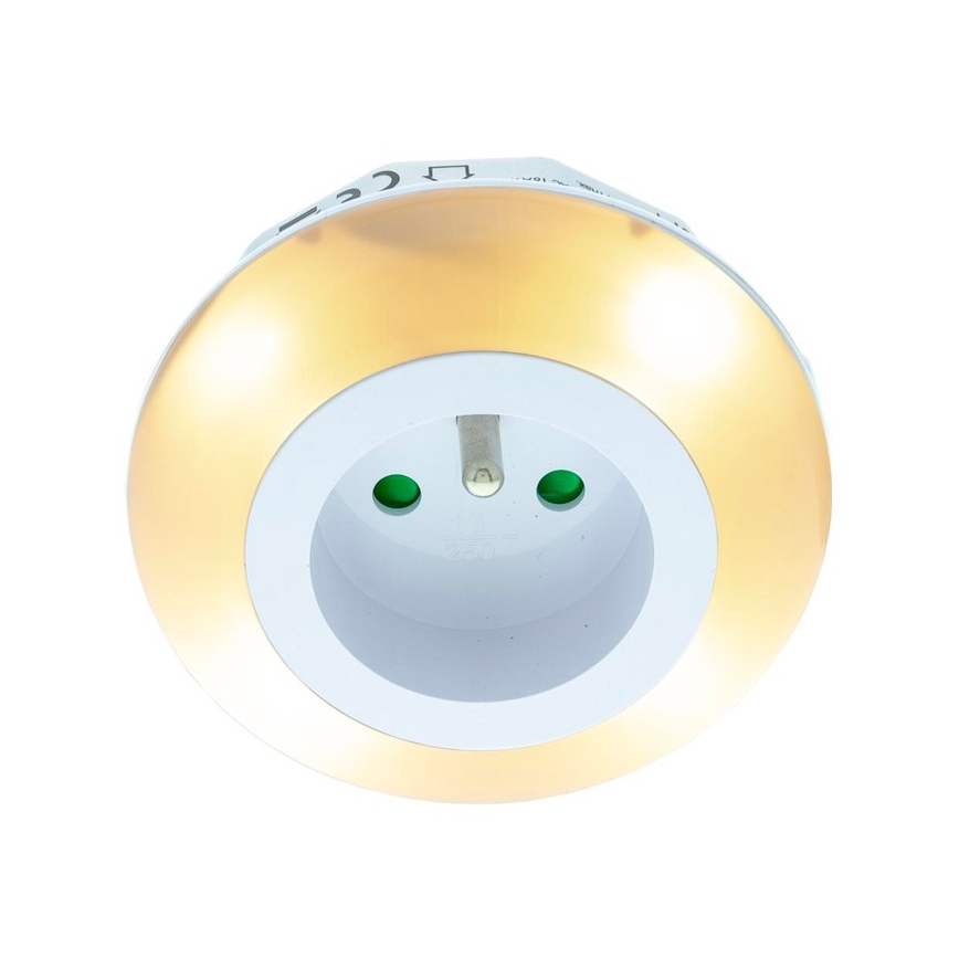 LED navigationslampe med skumringssensor og stik LED/0,6W/230V