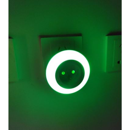 LED navigationslampe med skumringssensor og stik LED/0,6W/230V