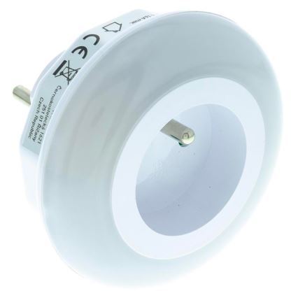 LED navigationslampe med skumringssensor og stik LED/0,6W/230V
