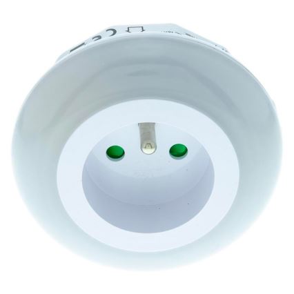 LED navigationslampe med skumringssensor og stik LED/0,6W/230V