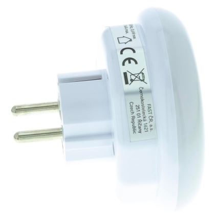 LED navigationslampe med skumringssensor og stik LED/0,6W/230V