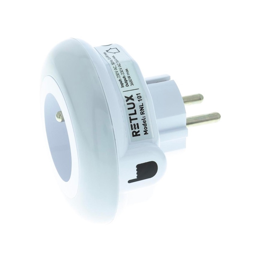 LED navigationslampe med skumringssensor og stik LED/0,6W/230V