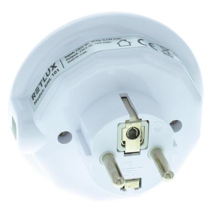 LED navigationslampe med skumringssensor og stik LED/0,6W/230V