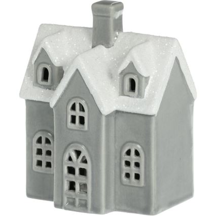 LED porcelænsdekoration LED/2xLR44/varm hvidt hus grå