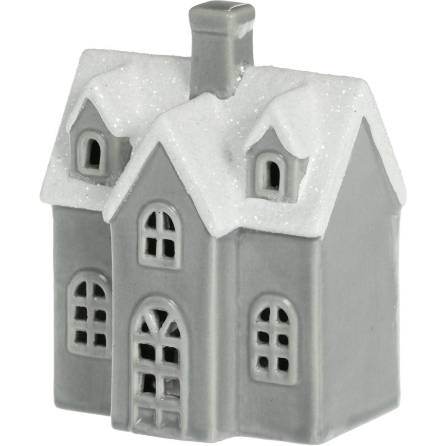 LED porcelænsdekoration LED/2xLR44/varm hvidt hus grå