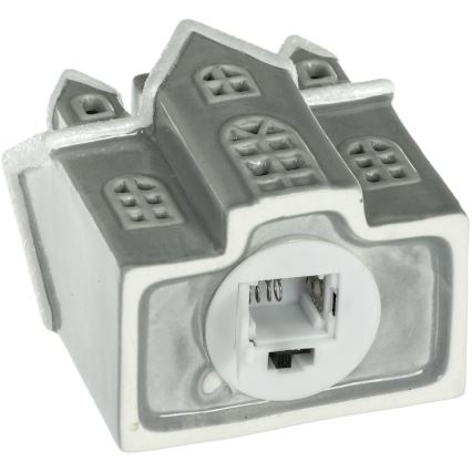 LED porcelænsdekoration LED/2xLR44/varm hvidt hus grå