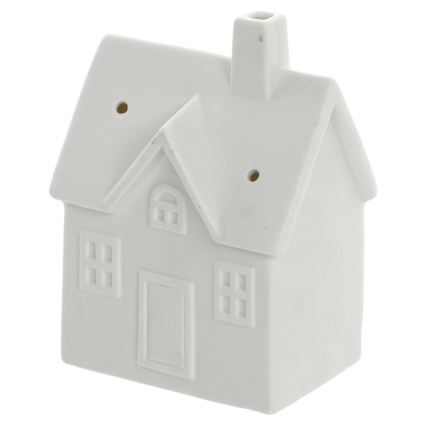 LED porcelænsdekoration LED/3xLR44/varm hvid hus hvid