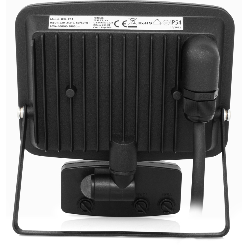 LED projektør uden ramme med sensor LED/20W/230V 4000K IP65