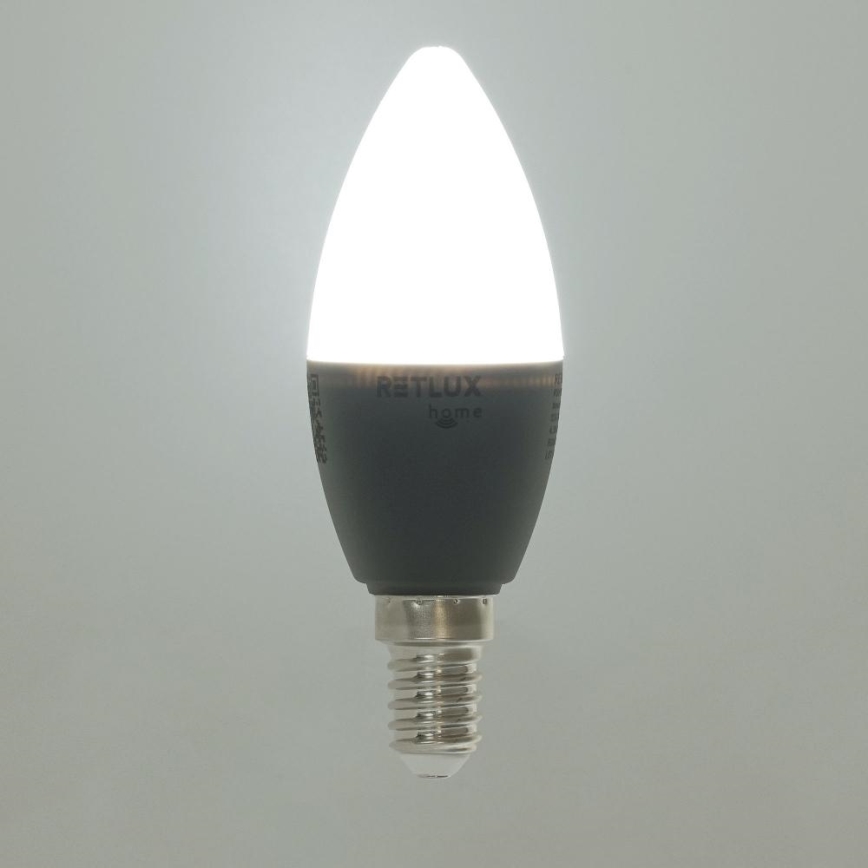 LED RGBW Dæmpbar pære C37 E14/4,5W/230V 2700-6500K Wi-Fi Tuya