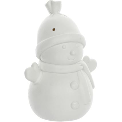LED snemand LED/3xLR44 juledekoration porcelæn