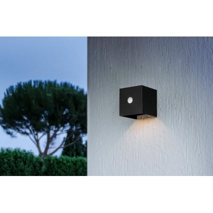 Retlux - LED solcelledrevet væglampe med sensor LED/1W/3,7V 1200 mAh IP44 sort