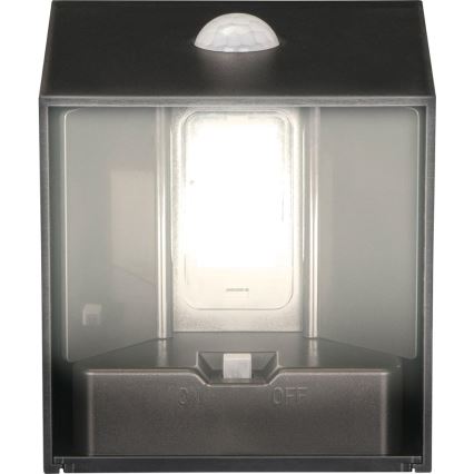 Retlux - LED solcelledrevet væglampe med sensor LED/1W/3,7V 1200 mAh IP44 sort
