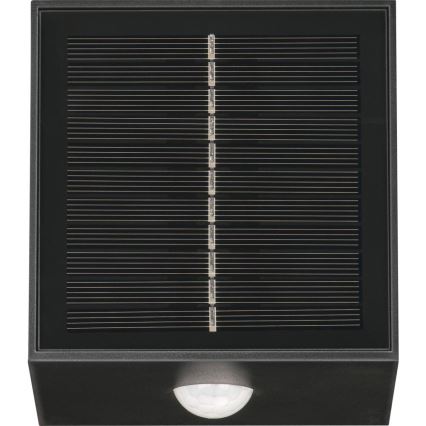 LED solcelle væglampe med sensor LED/1W/3,7V 1200 mAh IP44 sort