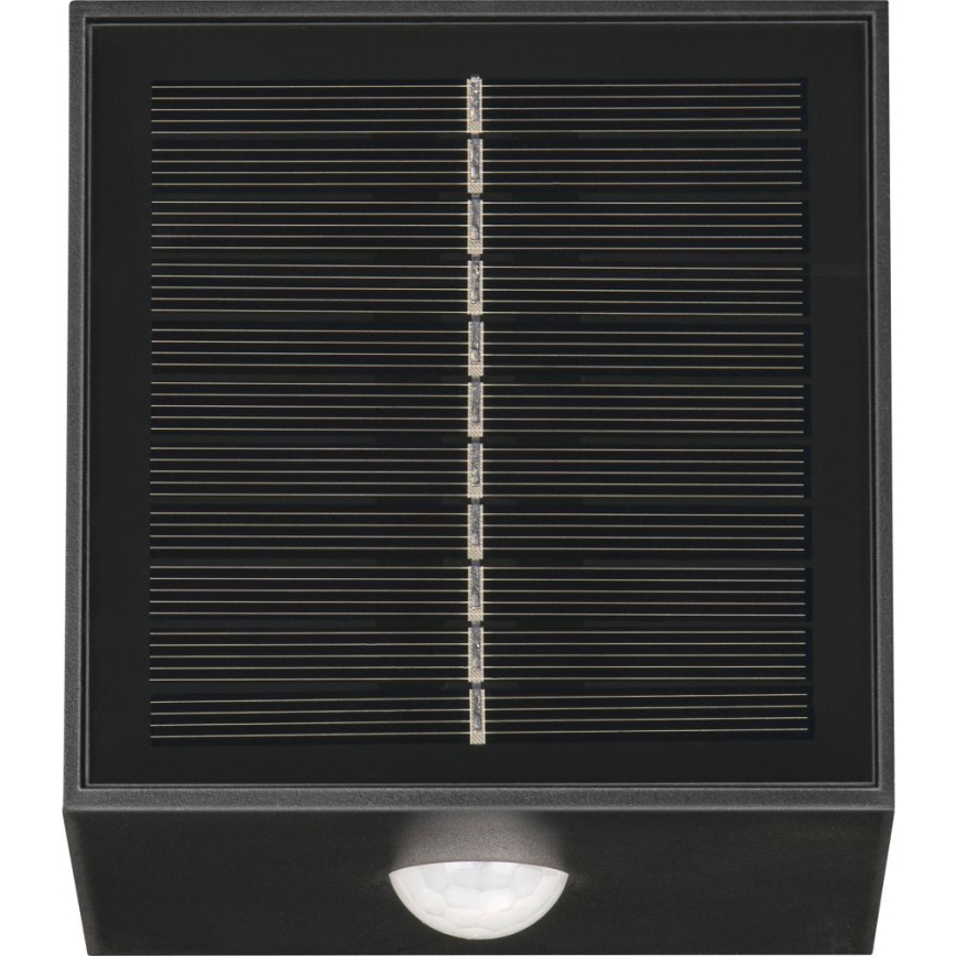 LED solcelle væglampe med sensor LED/1W/3,7V 1200 mAh IP44 sort
