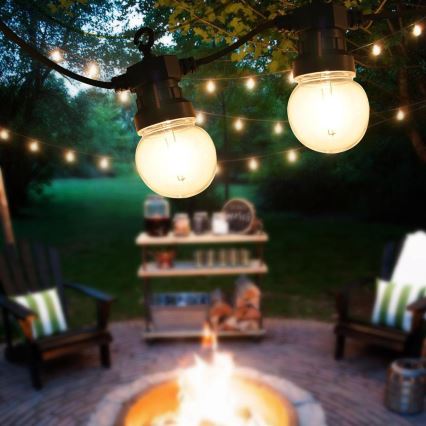 LED udendørs dekorativ lyskæde GIRLANDA G45 10xE27/230V 8m IP44 varm hvid