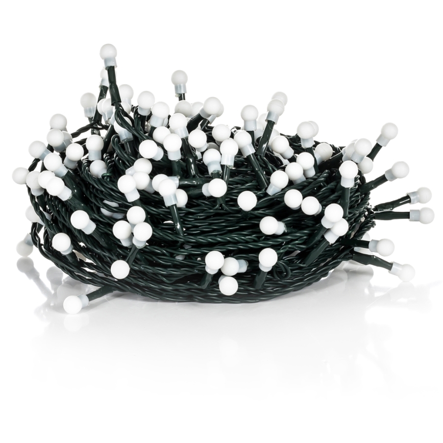 LED udendørs lyskæde 100 LED / 8 funktioner 15 m IP44 varm hvid