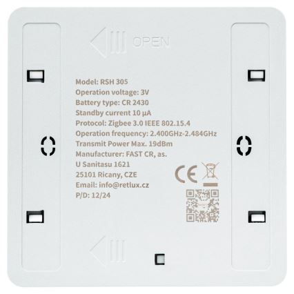 Smart afbryder 4-knaps 1xCR2430 hvid