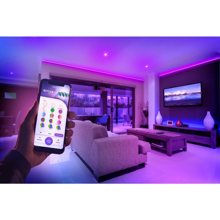 Smart LED strip m. RGBW-farver dæmpbar 5 m LED/230V 2700-6500K Wi-Fi Tuya + fjernbetjening
