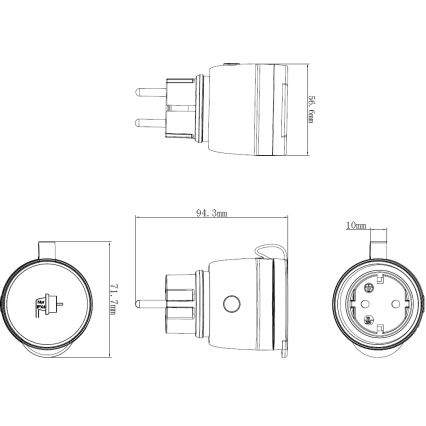 Smart udendørs socket 3680W/230V/Type F/16A Wi-Fi IP44