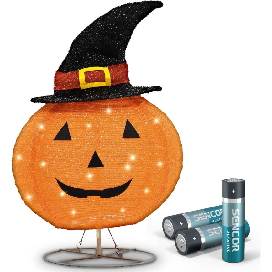 Udendørs LED dekoration HALLOWEEN LED/3xAA/varm hvid IP44 pumpkin