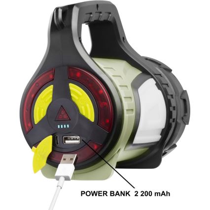 Udendørs LED lommelygte med powerbank genopladelig og dæmpbar LED/21W/4400mAh IP44