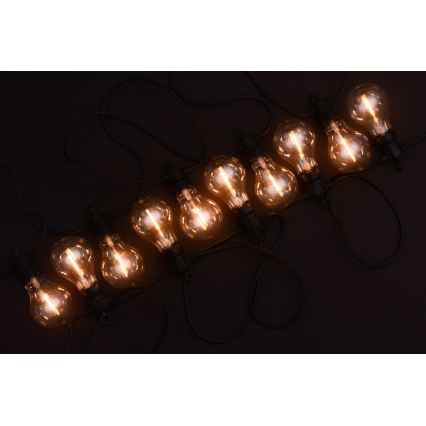 Udendørs LED lyskæde 10xA60 7,5 m IP44 varm hvid