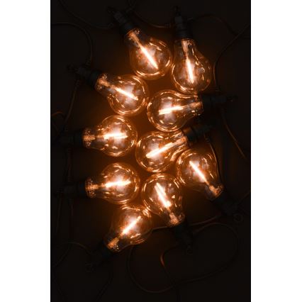 Udendørs LED lyskæde 10xA60 7,5 m IP44 varm hvid