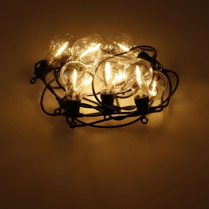 Udendørs LED lyskæde 10xA60 7,5 m IP44 varm hvid