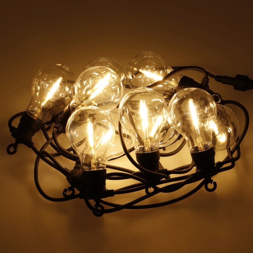 Udendørs LED lyskæde 10xA60 7,5 m IP44 varm hvid
