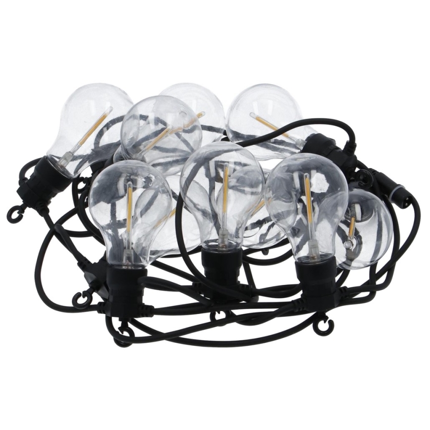 Udendørs LED lyskæde 10xA60 7,5 m IP44 varm hvid