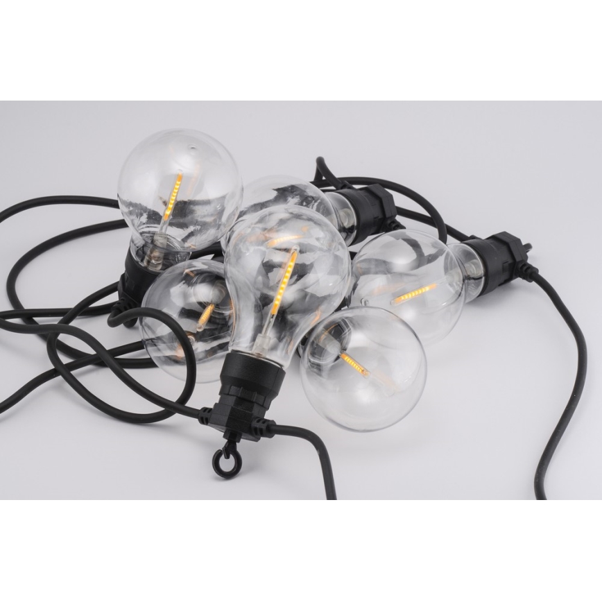 Udendørs LED lyskæde 10xA60 7,5 m IP44 varm hvid